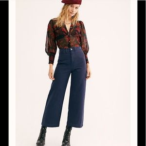 Free People FP brand Billie wide leg pants BLACK